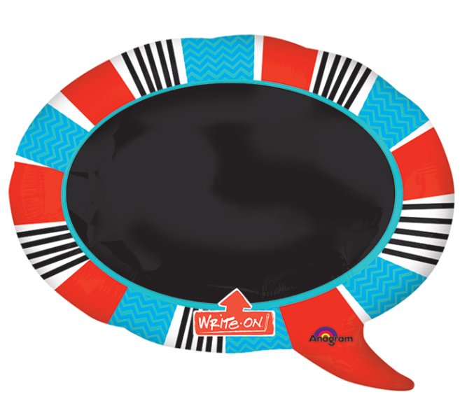 Write-On Word Bubble Black Board Super Shape